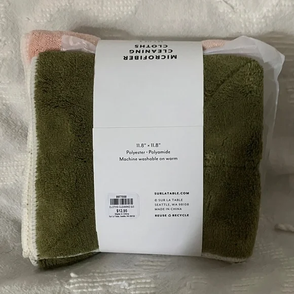 Sur La Table Gray and Pink Microfiber Cloth Set - Picture 2 of 3